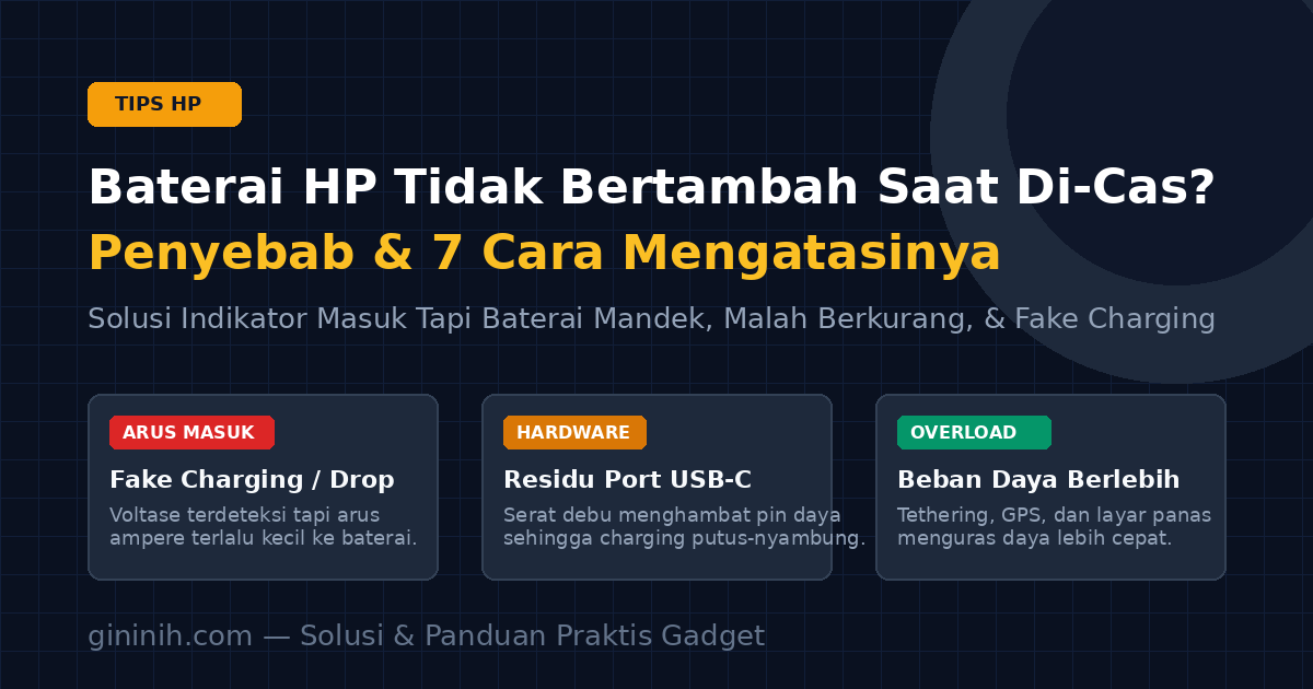 Kenapa Baterai HP Tidak Bertambah Saat di Cas? Ini Penyebab dan 7 Cara Mengatasinya