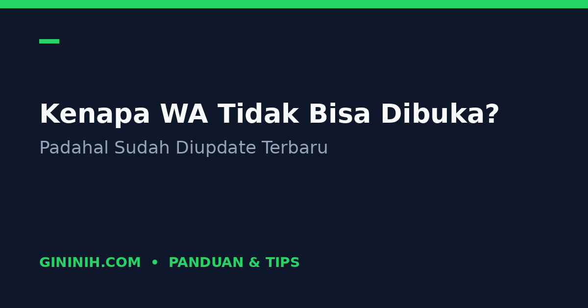 Kenapa WA Tidak Bisa Dibuka Padahal Sudah Diupdate? Cara Atasinya