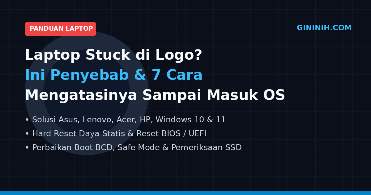 Laptop Stuck di Logo? Ini Penyebab dan 7 Cara Mengatasinya Sampai Masuk OS