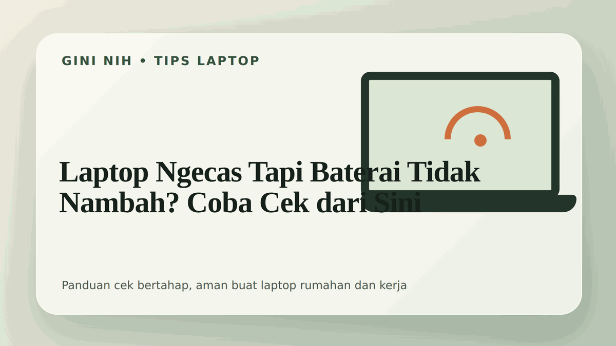 Laptop Ngecas Tapi Baterai Tidak Nambah? Coba Cek dari Sini